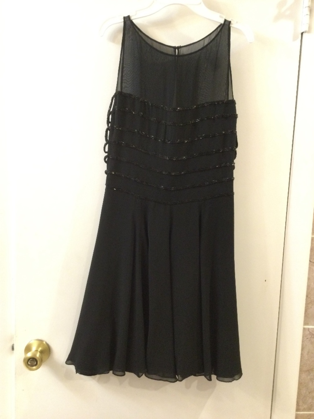 Nite Line by Della Roufogali Black Beaded Silk Mini Dress 4 Cut Out Sides
